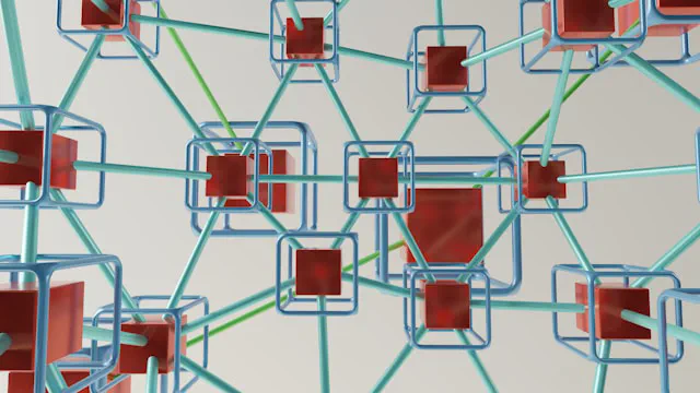 Diagram-style view of several business tools connected by data flowing between them