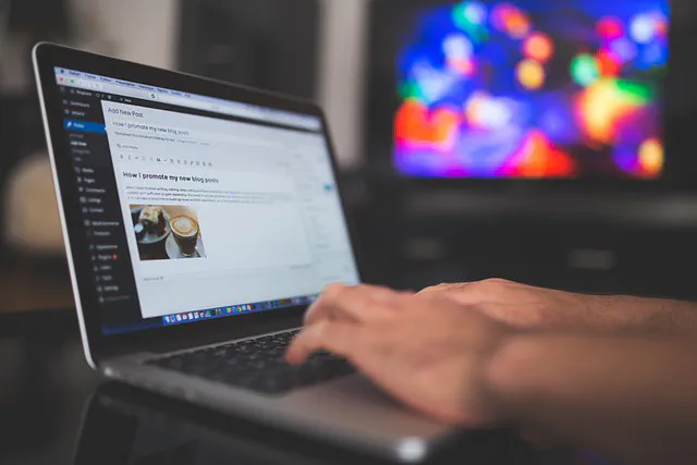 User navigating a well designed modern website on a laptop